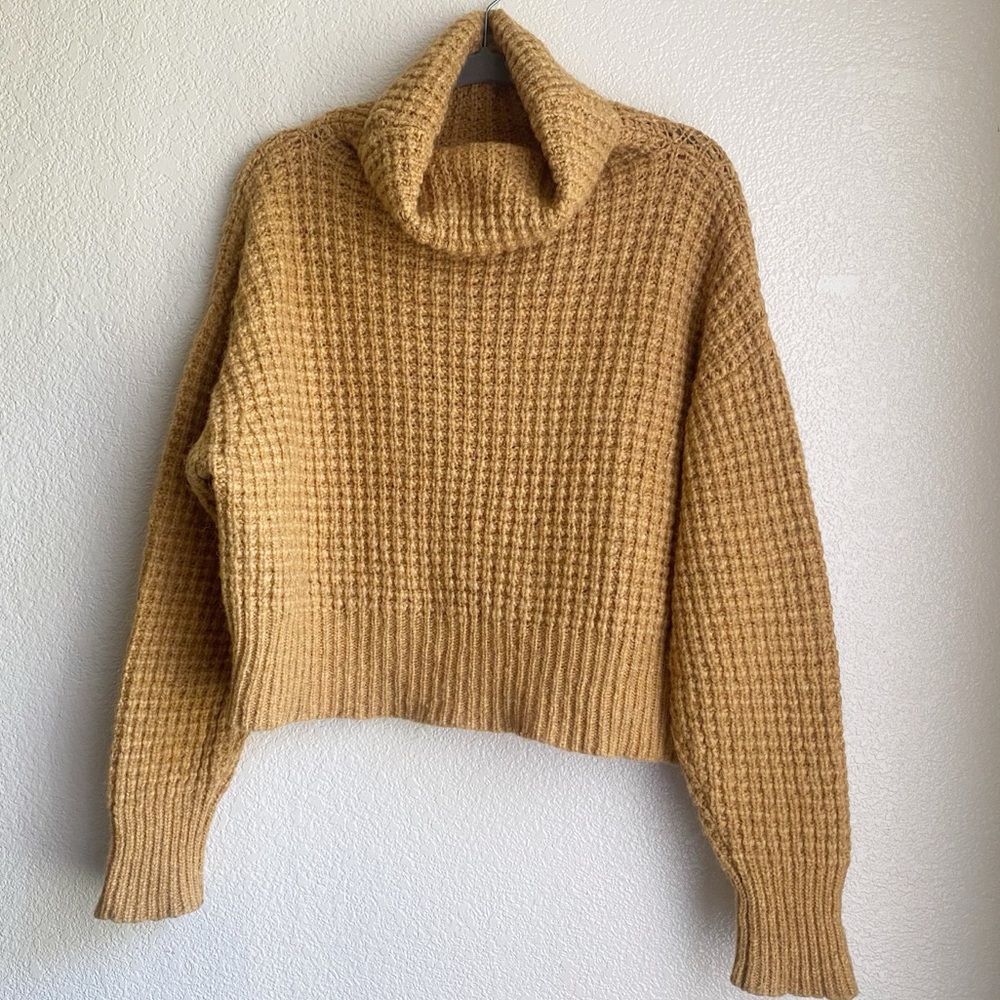 Aymara Jetti Turtle Neck Sweater in Camel Wool Alpaca
